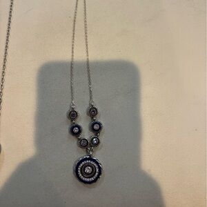 Elegant Silver and Blue Necklace